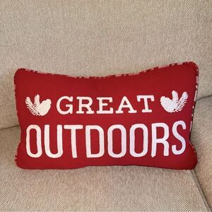 "Great Outdoors" Red Down Throw Pillow